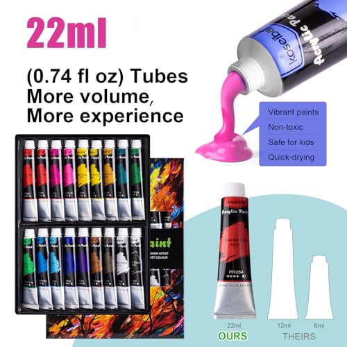 Complete Acrylic Painting Kit with Table Easel & Stencils