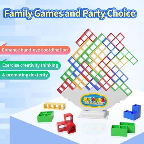 48-Piece Balance Stacking Blocks Game for Kids Ages 3–14