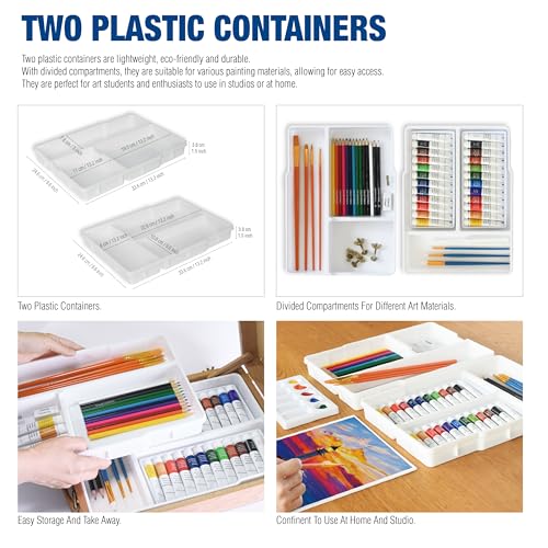 55-Piece Acrylic Painting Set with Tabletop Easel