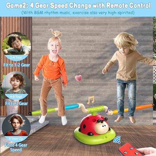 3-in-1 Kids Jump, Ring Toss & Rocket Launcher Game