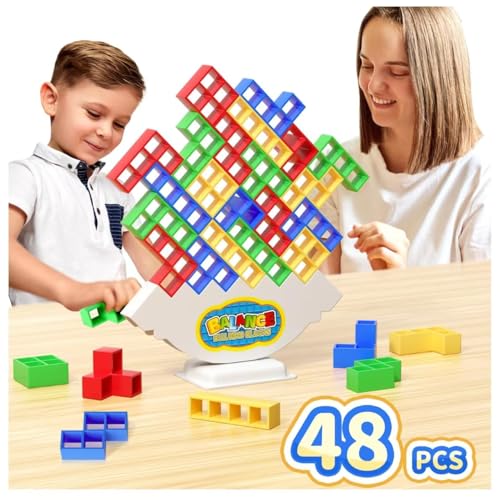 48-Piece Balance Stacking Blocks Game for Kids Ages 3–14