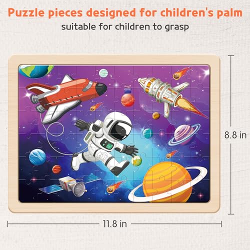 SYNARRY 6-Pack Wooden Jigsaw Puzzles for Kids Ages 4–6