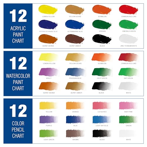 55-Piece Acrylic Painting Set with Tabletop Easel