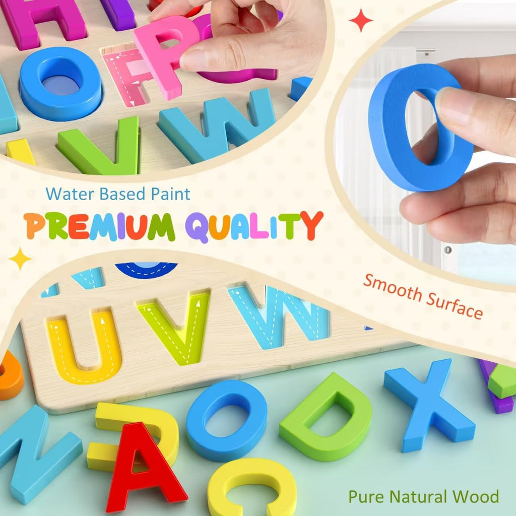 Zeoddler Alphabet & Number Learning Puzzle Set for Kids