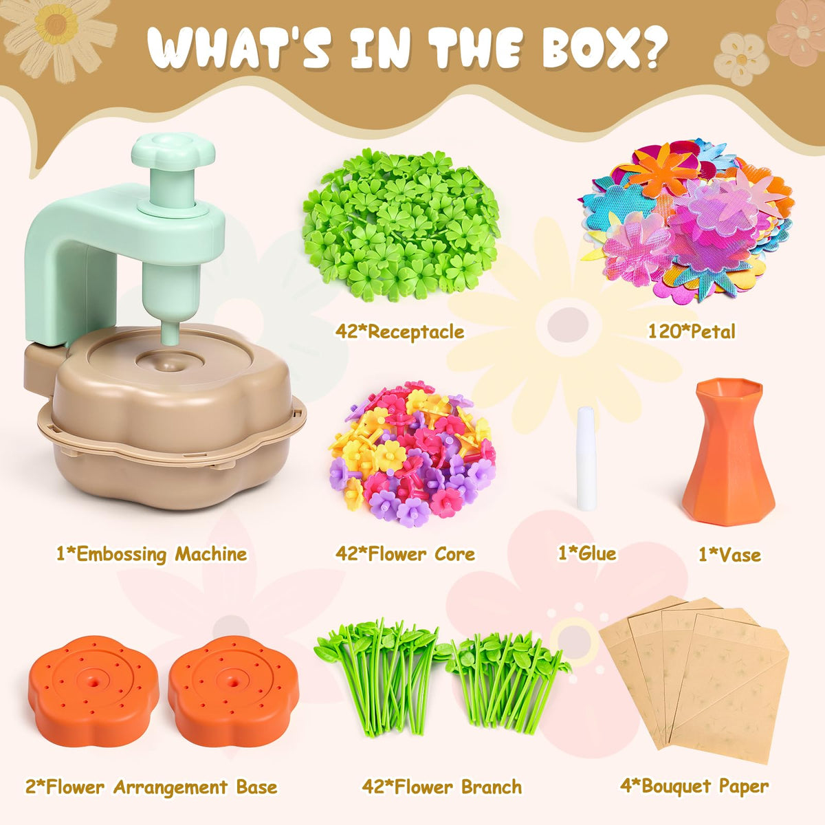 Fabric Flower Bouquet Craft Set for Kids Creative Play