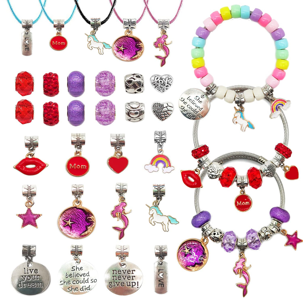 Charm Bracelet Making Kit with Beads for Girls Ages 6–12