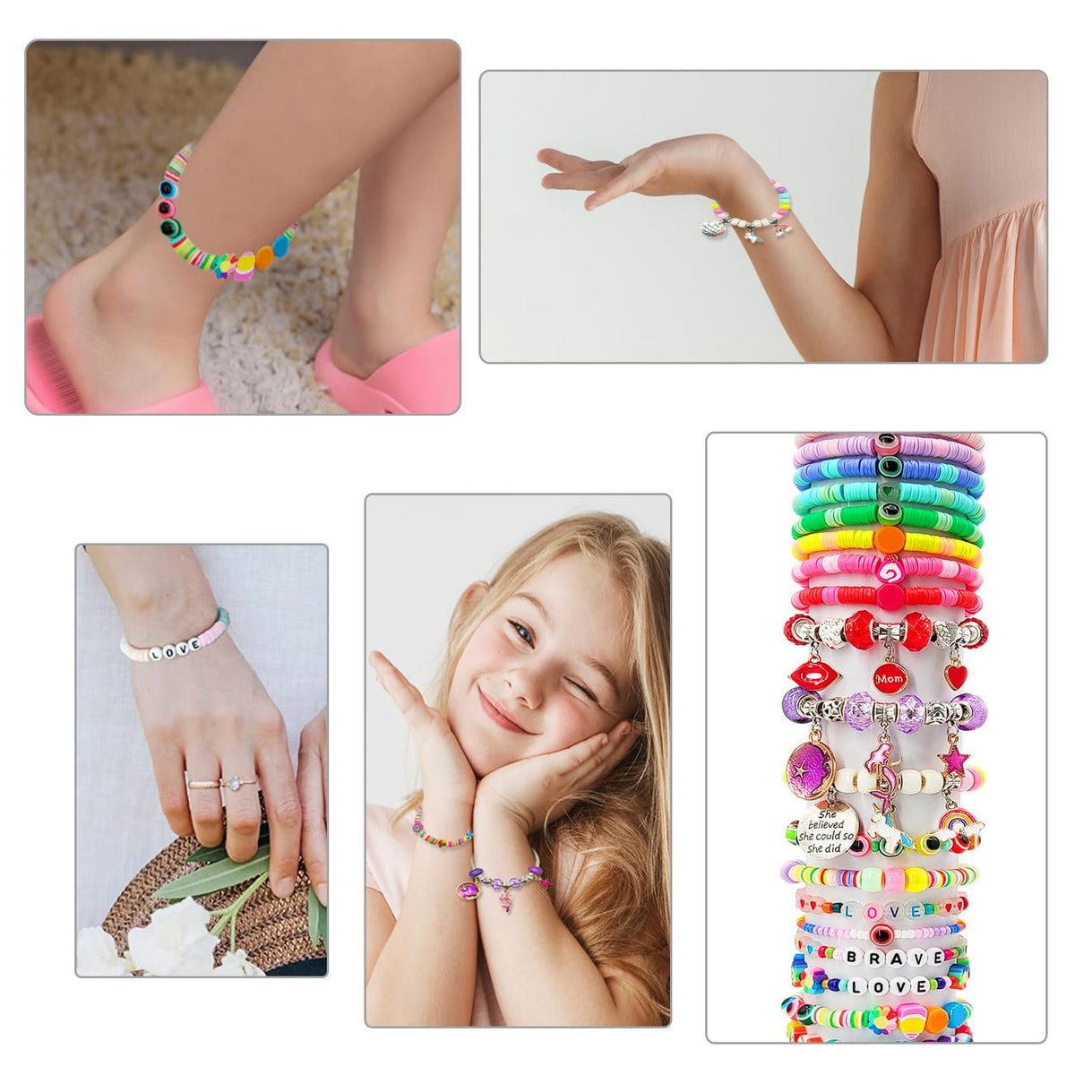 Charm Bracelet Making Kit with Beads for Girls Ages 6–12
