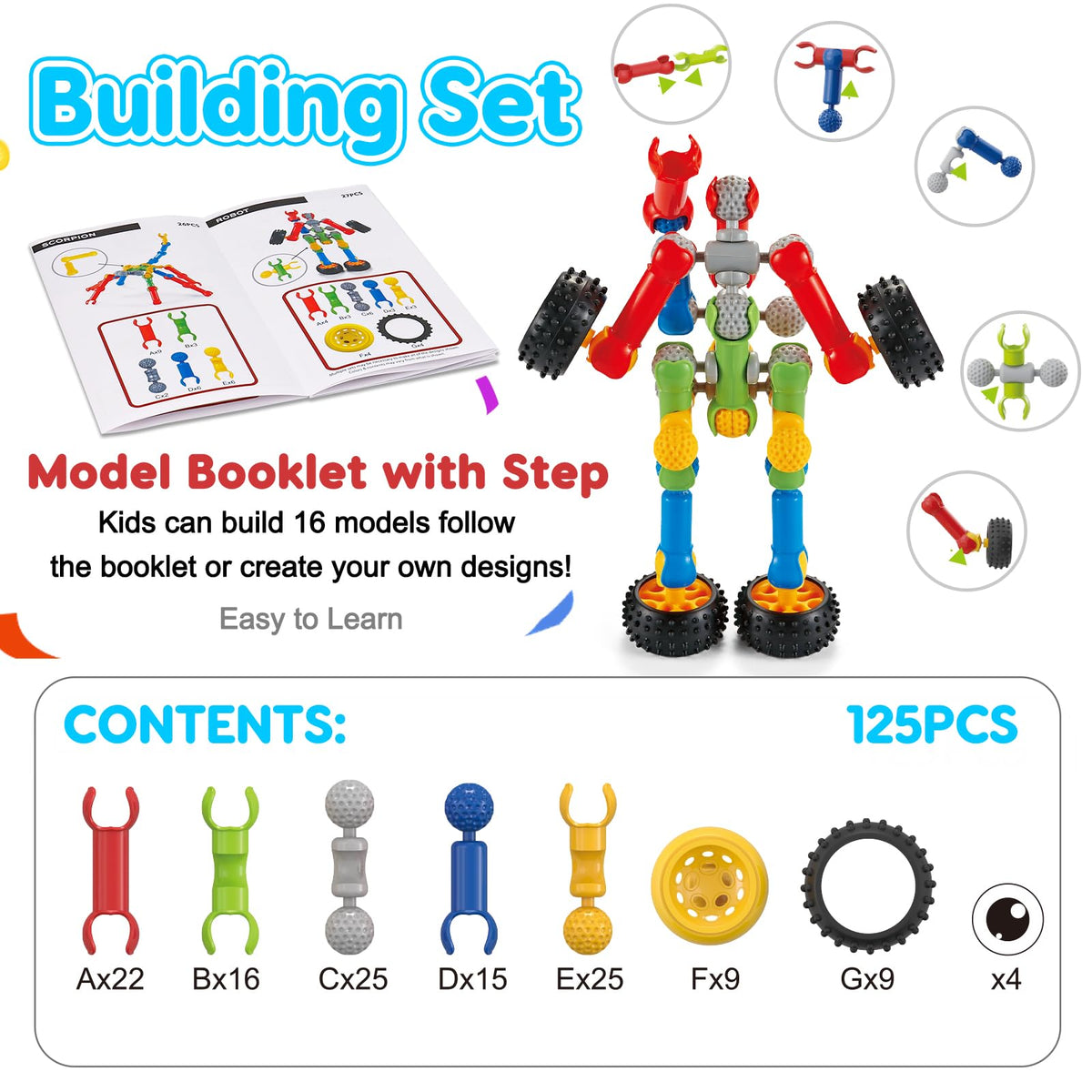 STEM Building Set for Kids Ages 3–8+ Creative Construction