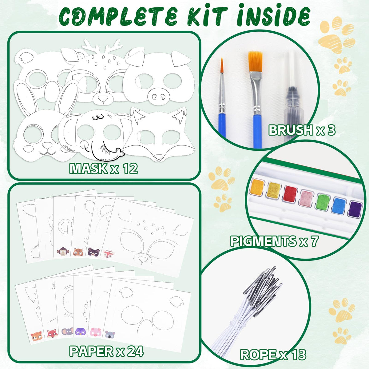 Mess-Free Paint-with-Water Mask Coloring Kit for Kids
