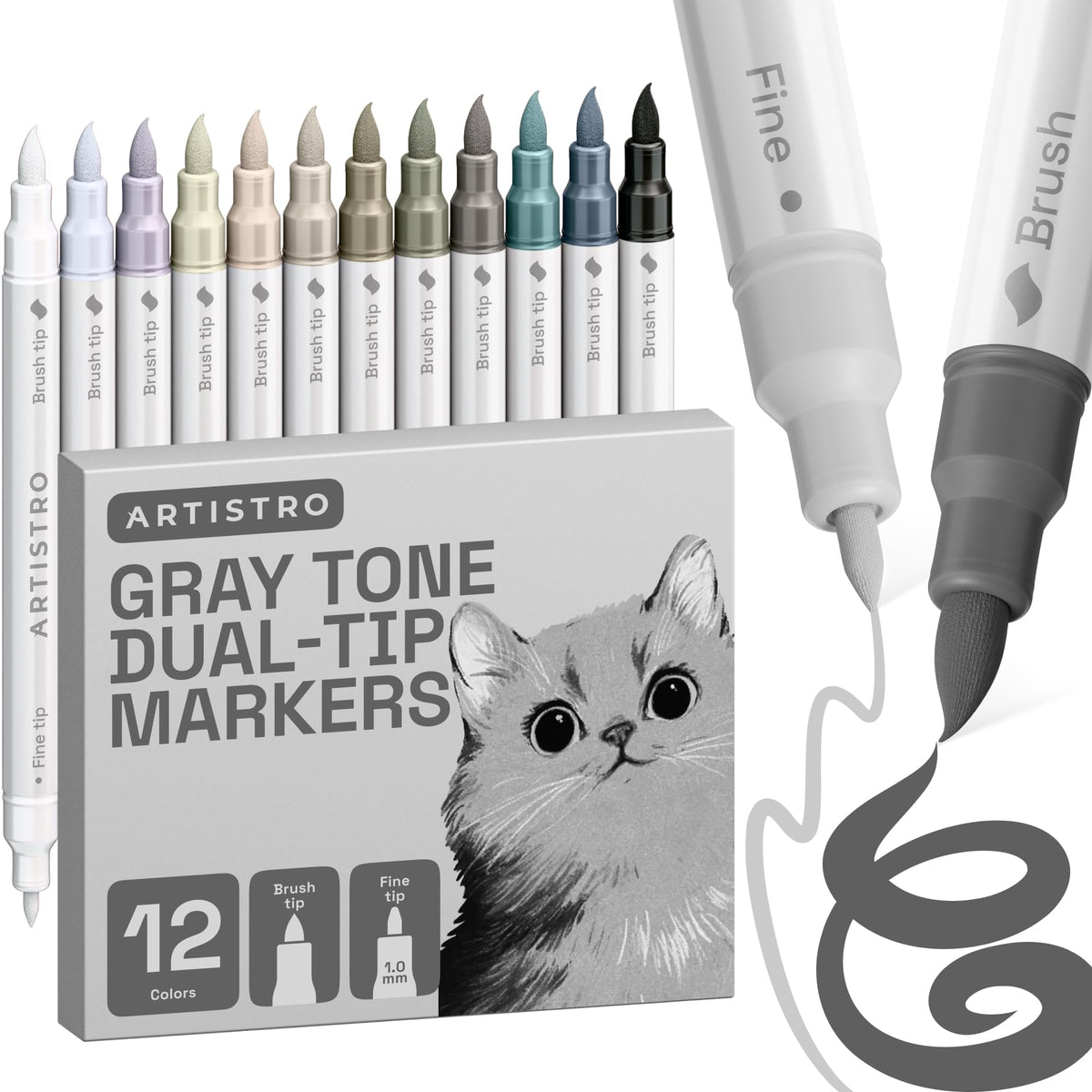 ARTISTRO Dual-Tip Acrylic Paint Markers for Drawing