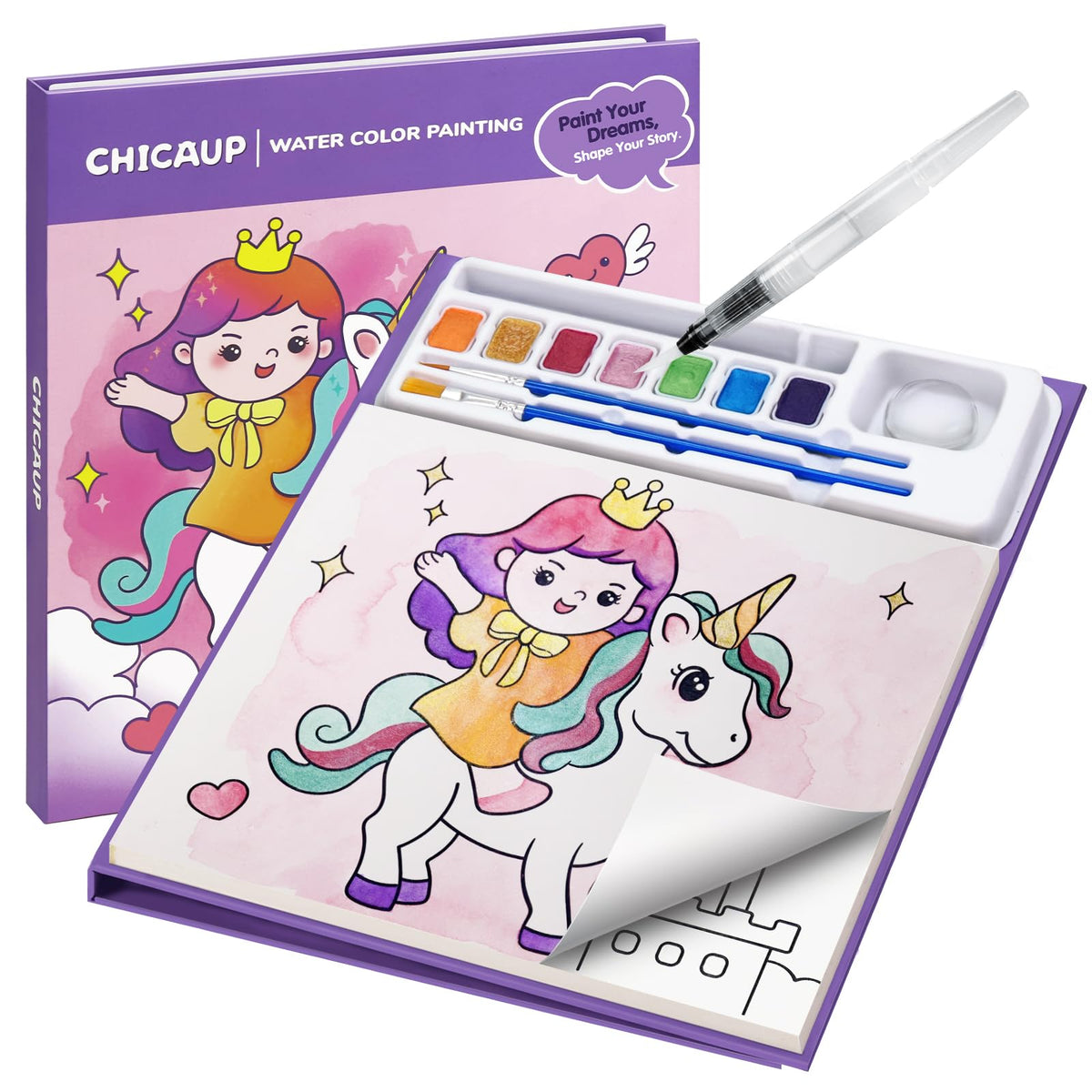 Mess-Free Paint-with-Water Mask Coloring Kit for Kids