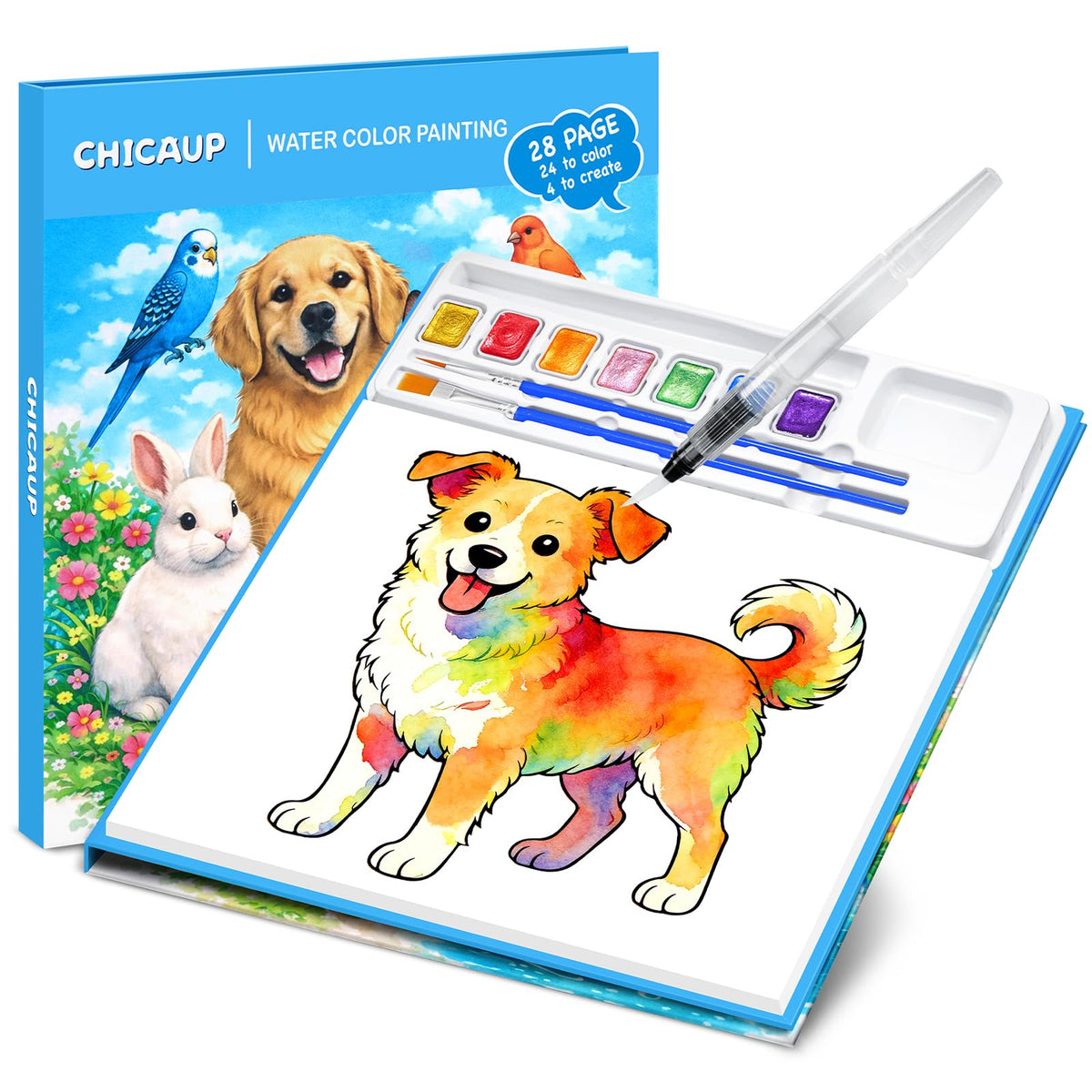 Mess-Free Paint-with-Water Mask Coloring Kit for Kids