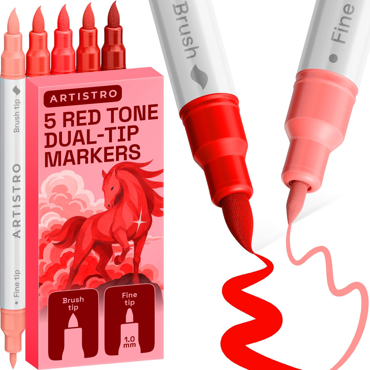 ARTISTRO Dual-Tip Acrylic Paint Markers for Drawing