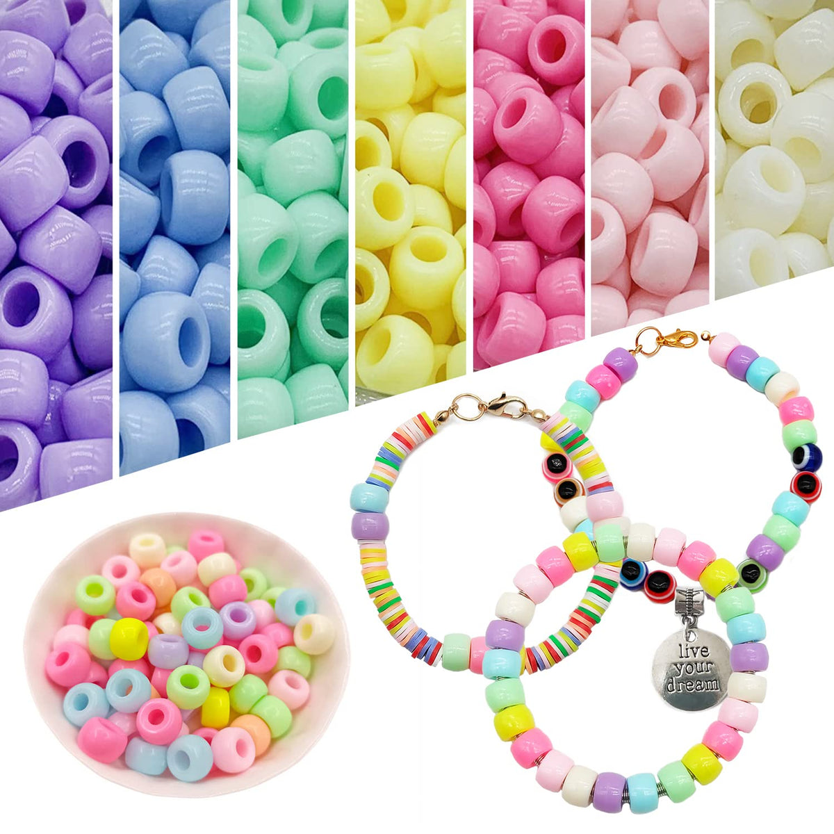 Charm Bracelet Making Kit with Beads for Girls Ages 6–12