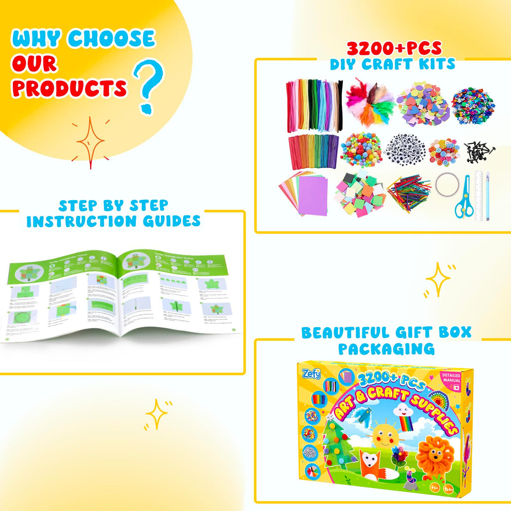 All-in-One Arts & Crafts Supply Kit for Kids Ages 4–12