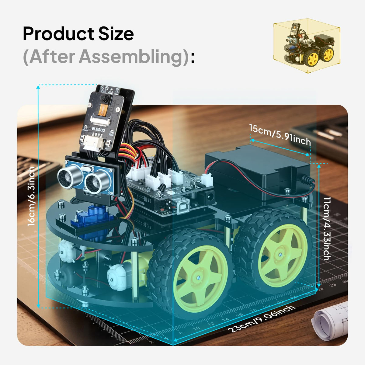 ELEGOO UNO R3 Smart Robot Car Kit V4 with Camera for Arduino