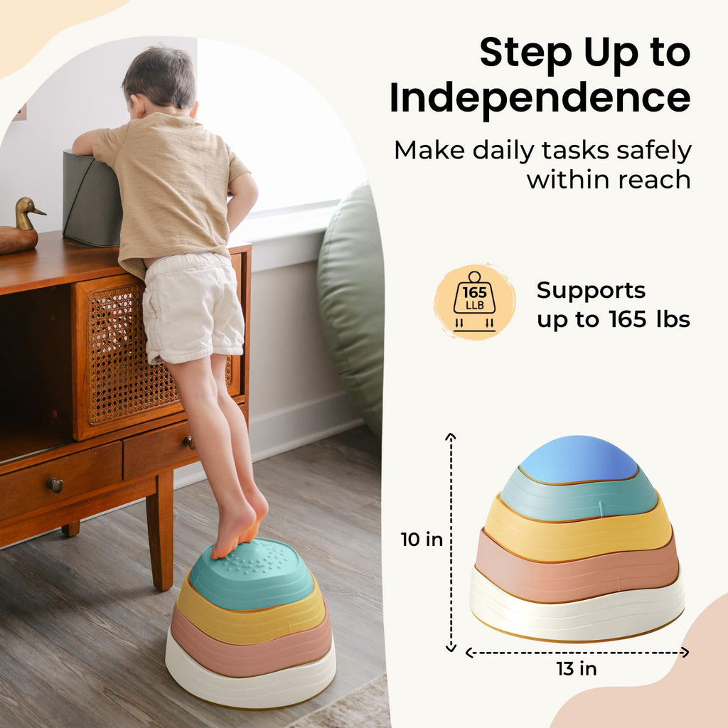 5-Piece Non-Slip Stepping Stones for Kids Balance Play