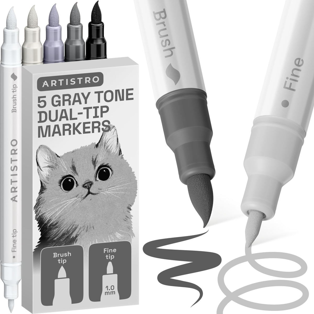 ARTISTRO Dual-Tip Acrylic Paint Markers for Drawing