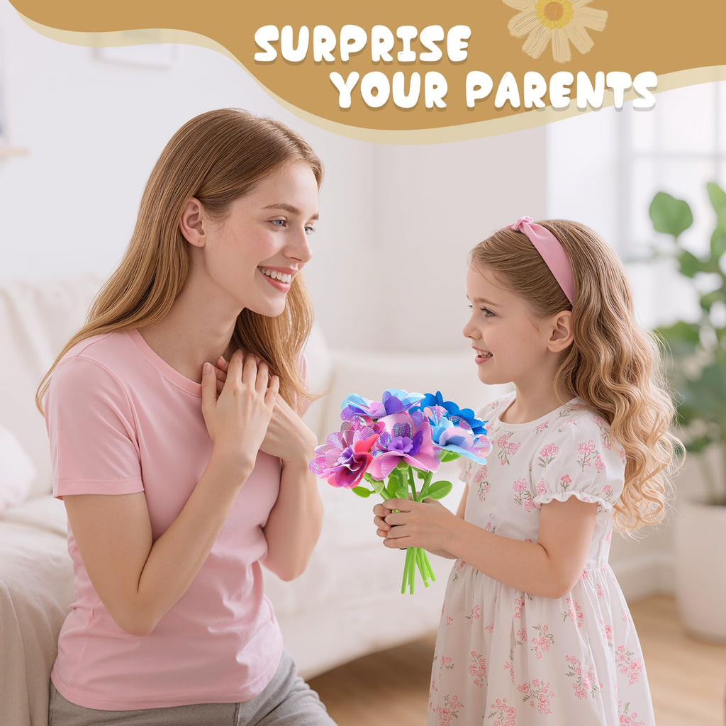 Fabric Flower Bouquet Craft Set for Kids Creative Play