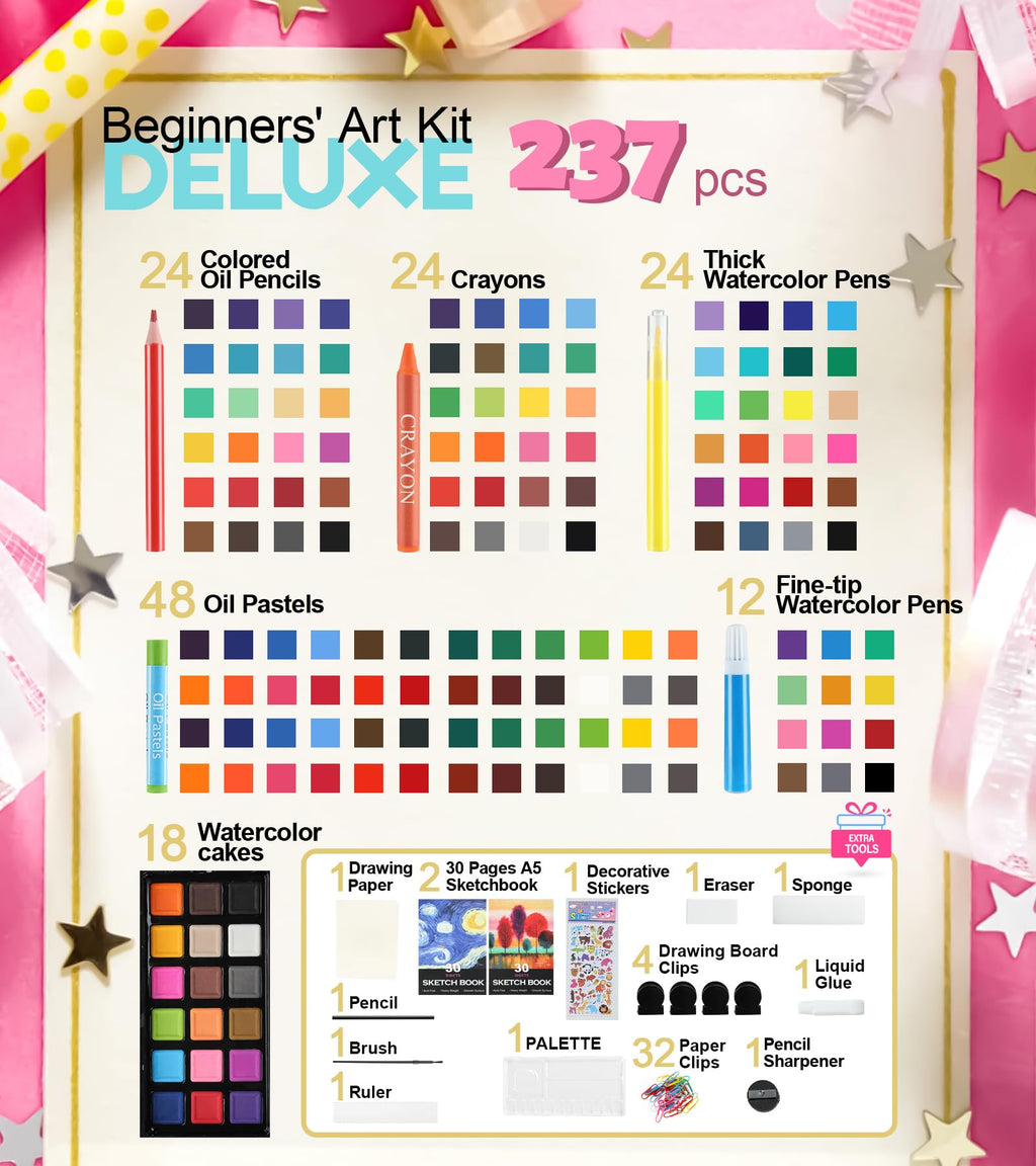 237-Piece Deluxe Art Set with Carrying Case for Kids