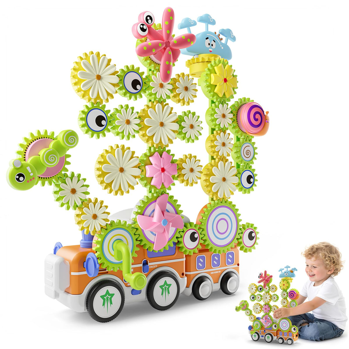 STEM Gears Construction Set with Lights, Music & Dual Modes