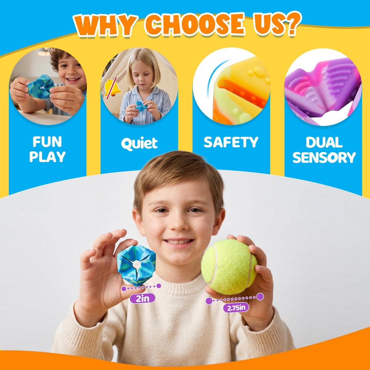 3-Pack Textured Fidget Toys for Kids & Classroom Focus