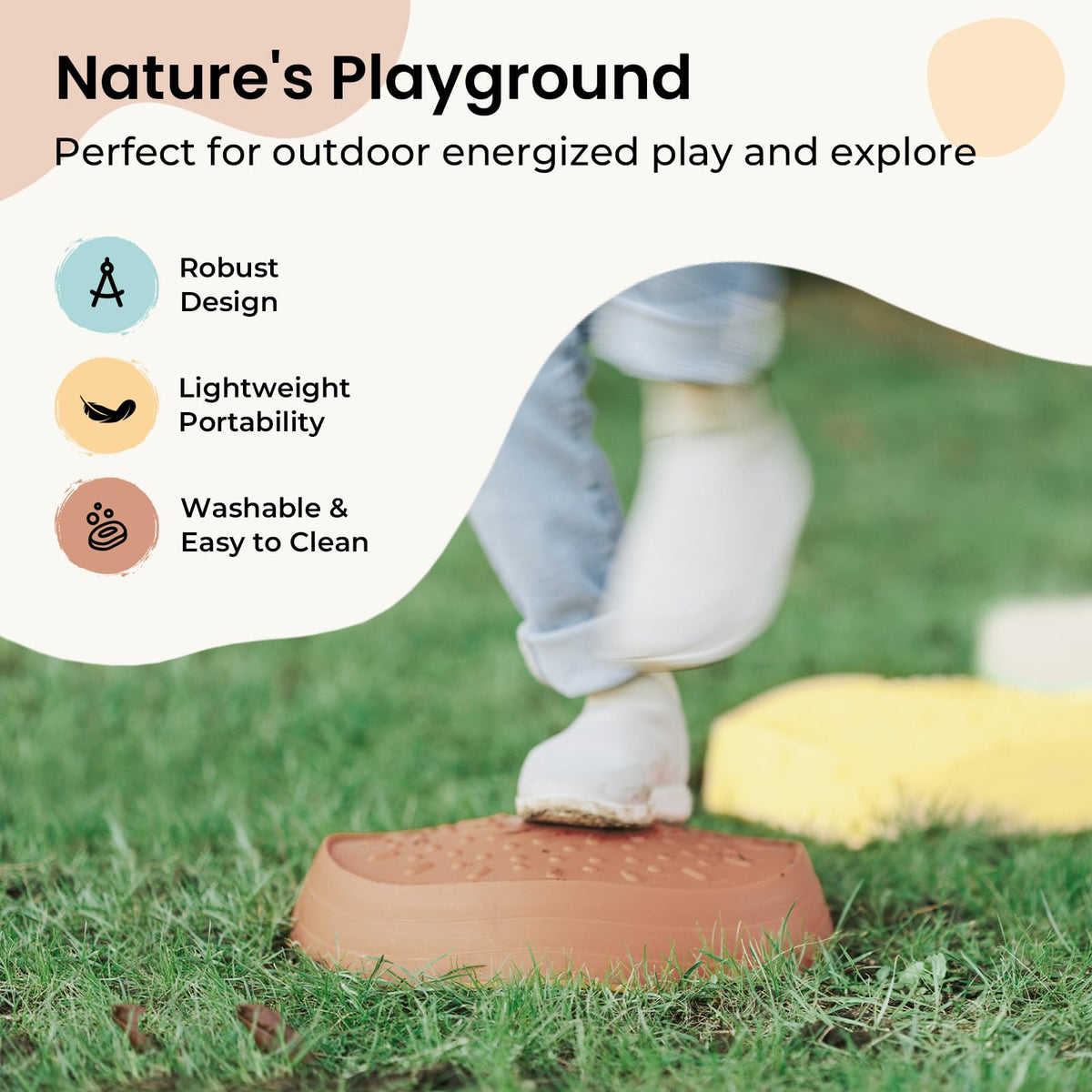 5-Piece Non-Slip Stepping Stones for Kids Balance Play