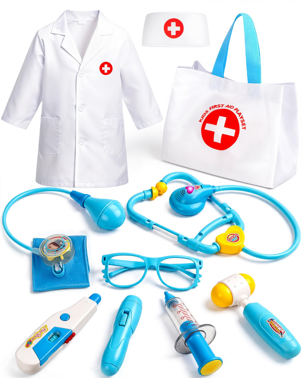 Kids Doctor & Vet Play Set with Plush Dog & Medical Bag