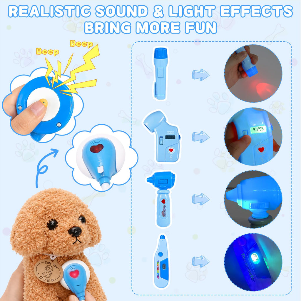Kids Doctor Costume & Medical Pretend Play Set for Ages 3–5