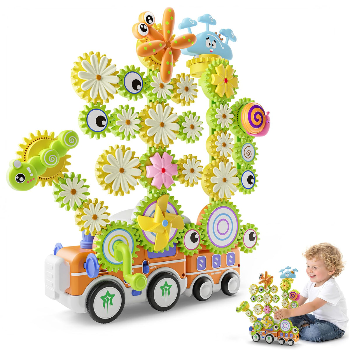 STEM Gears Construction Set with Lights, Music & Dual Modes