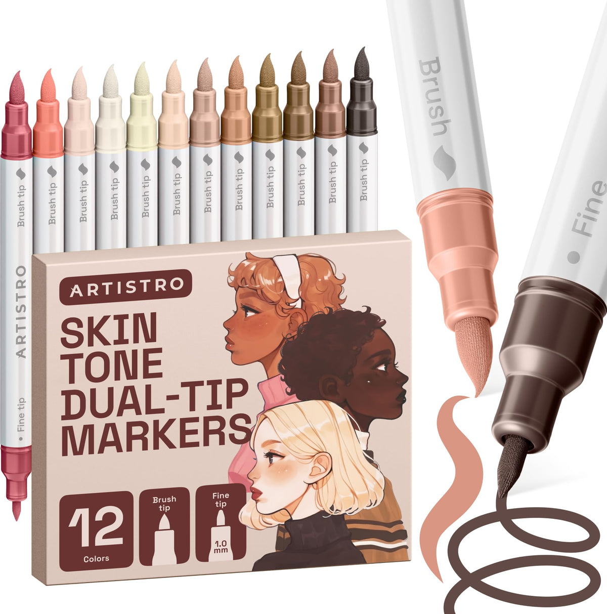 ARTISTRO Dual-Tip Acrylic Paint Markers for Drawing