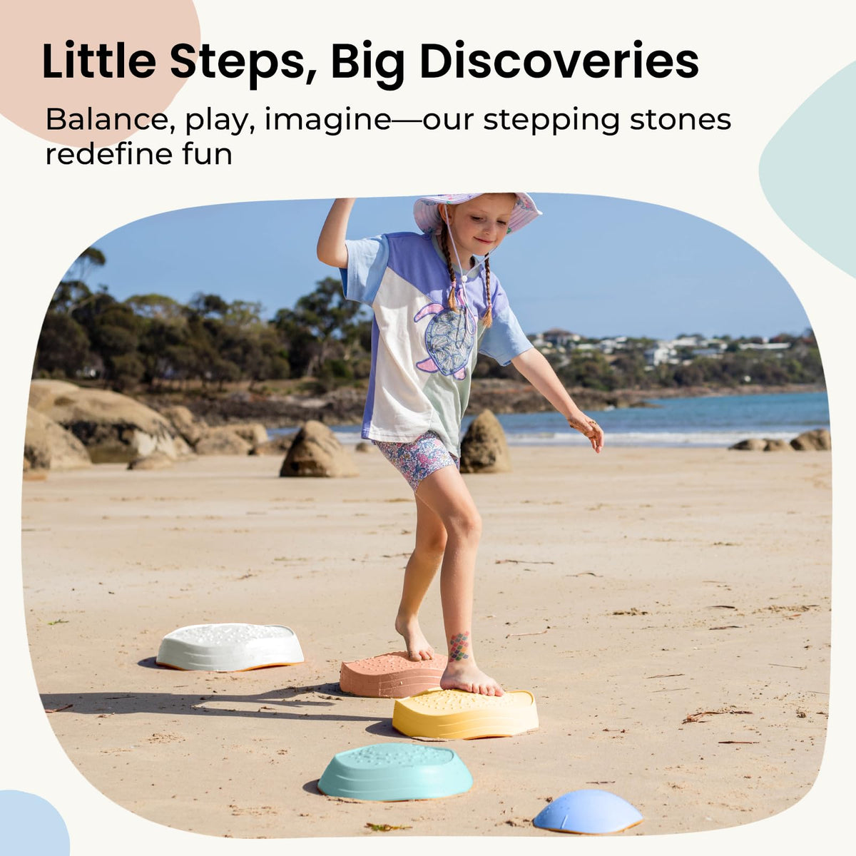 5-Piece Non-Slip Stepping Stones for Kids Balance Play