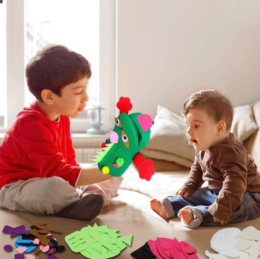 Kids Hand Puppet Making Kit with Felt Sock Puppets