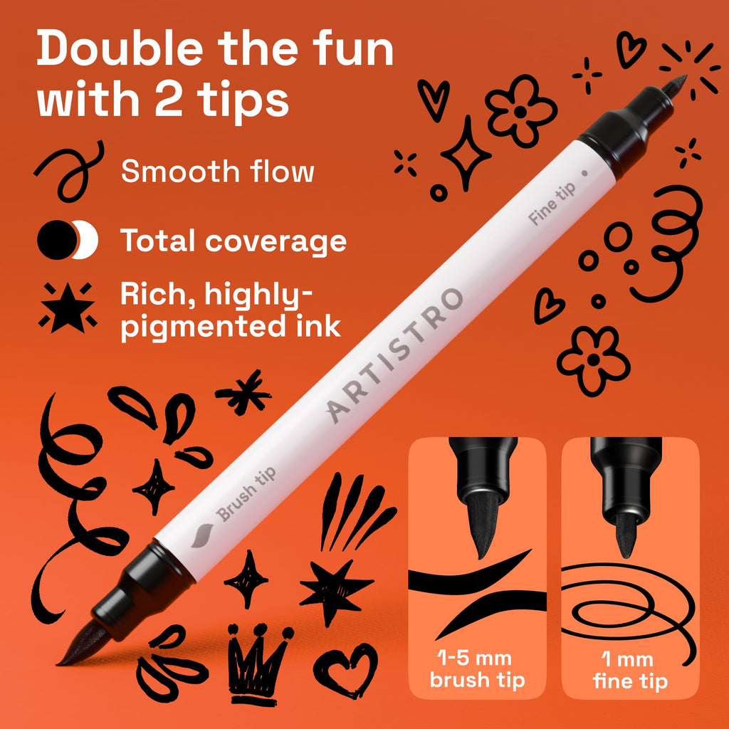 ARTISTRO Dual-Tip Acrylic Paint Markers for Drawing