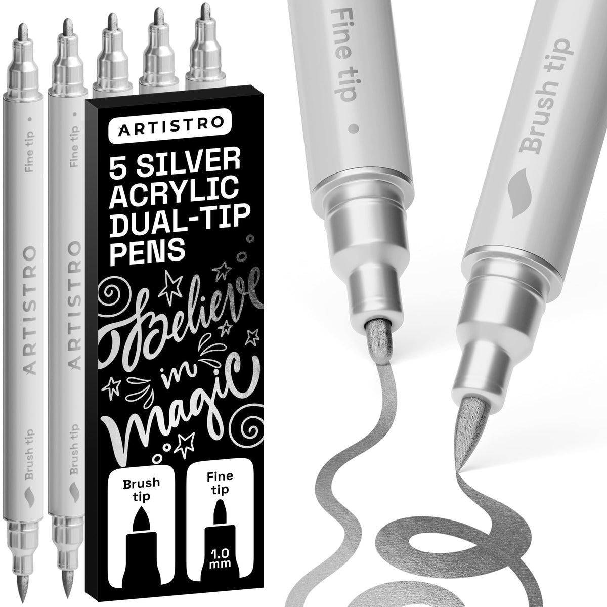 ARTISTRO Dual-Tip Acrylic Paint Markers for Drawing