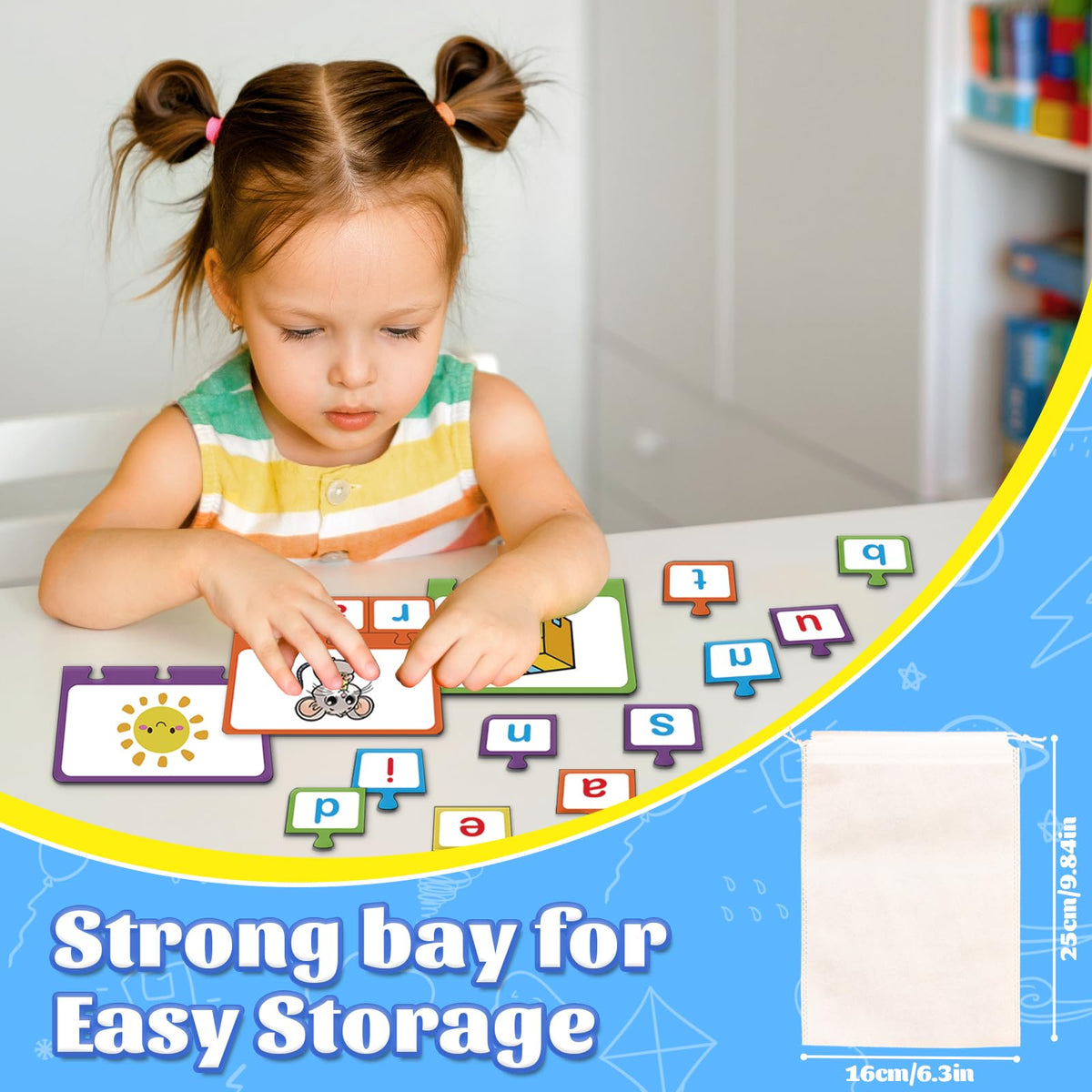 Edumix 25-Piece CVC Word & Phonics Puzzle Set for Kids