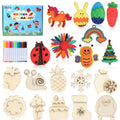 36-Piece DIY Wooden Magnet Painting Kit for Kids Ages 4–12