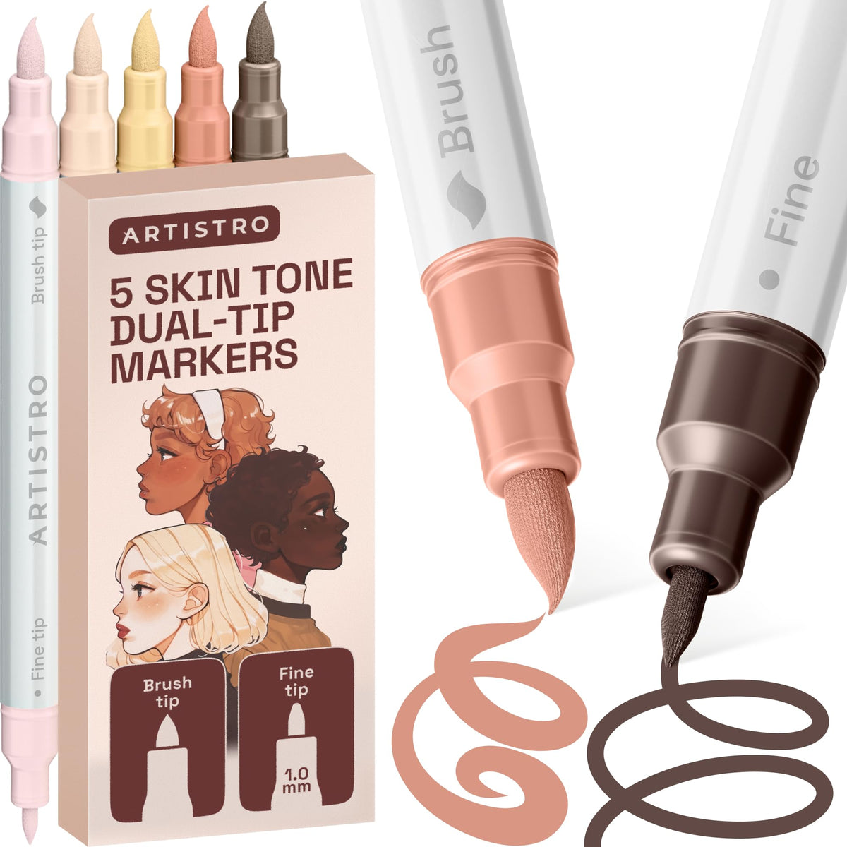 ARTISTRO Dual-Tip Acrylic Paint Markers for Drawing