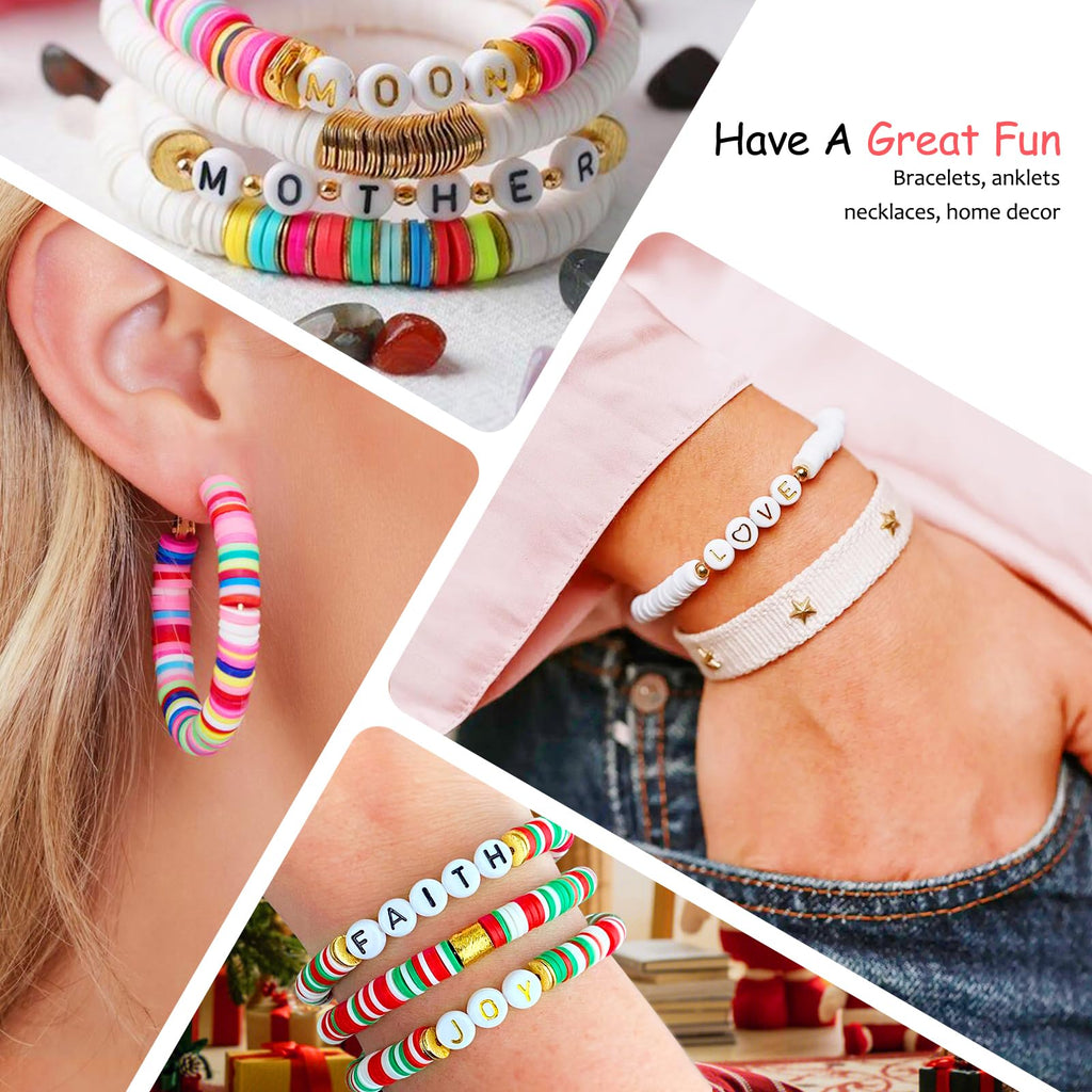 5100-Piece Clay Bead Bracelet Making Kit with Charms