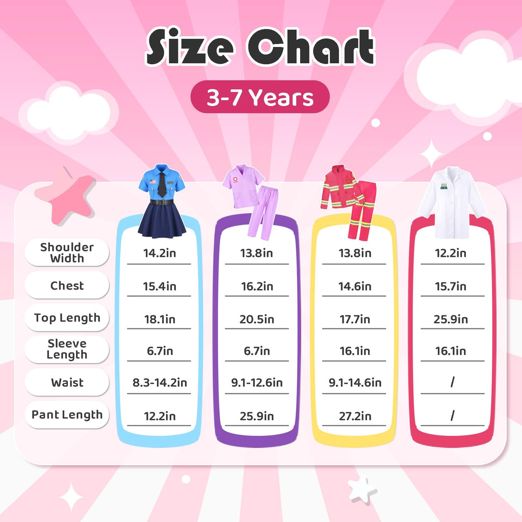 4-in-1 Girls Career Dress-Up Costume Set for Ages 3–8
