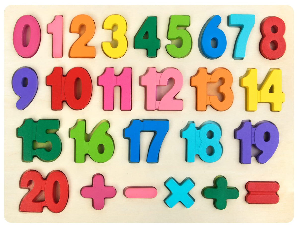 Wooden Learning Puzzle Board & Blocks for Toddlers Ages 1–5