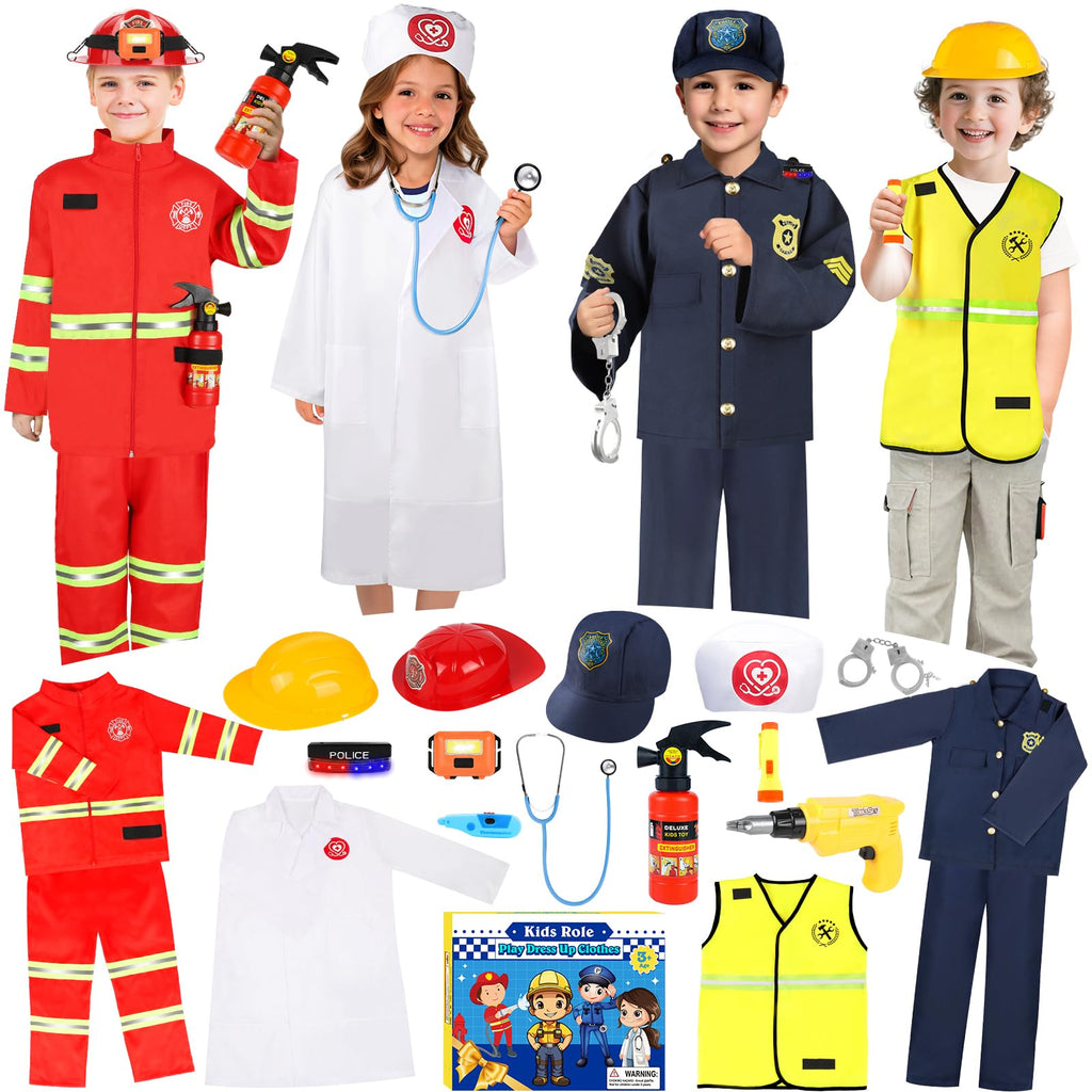 4-in-1 Kids Dress-Up Role Play Costume Set for Ages 3–8