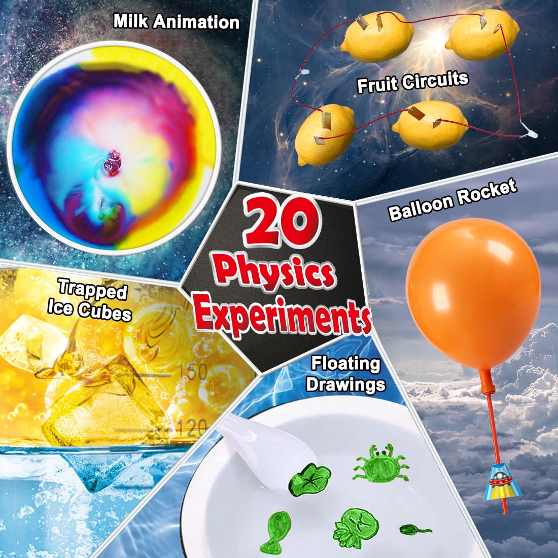 UNGLINGA 210-Experiment Science Kit with Kids Lab Coat