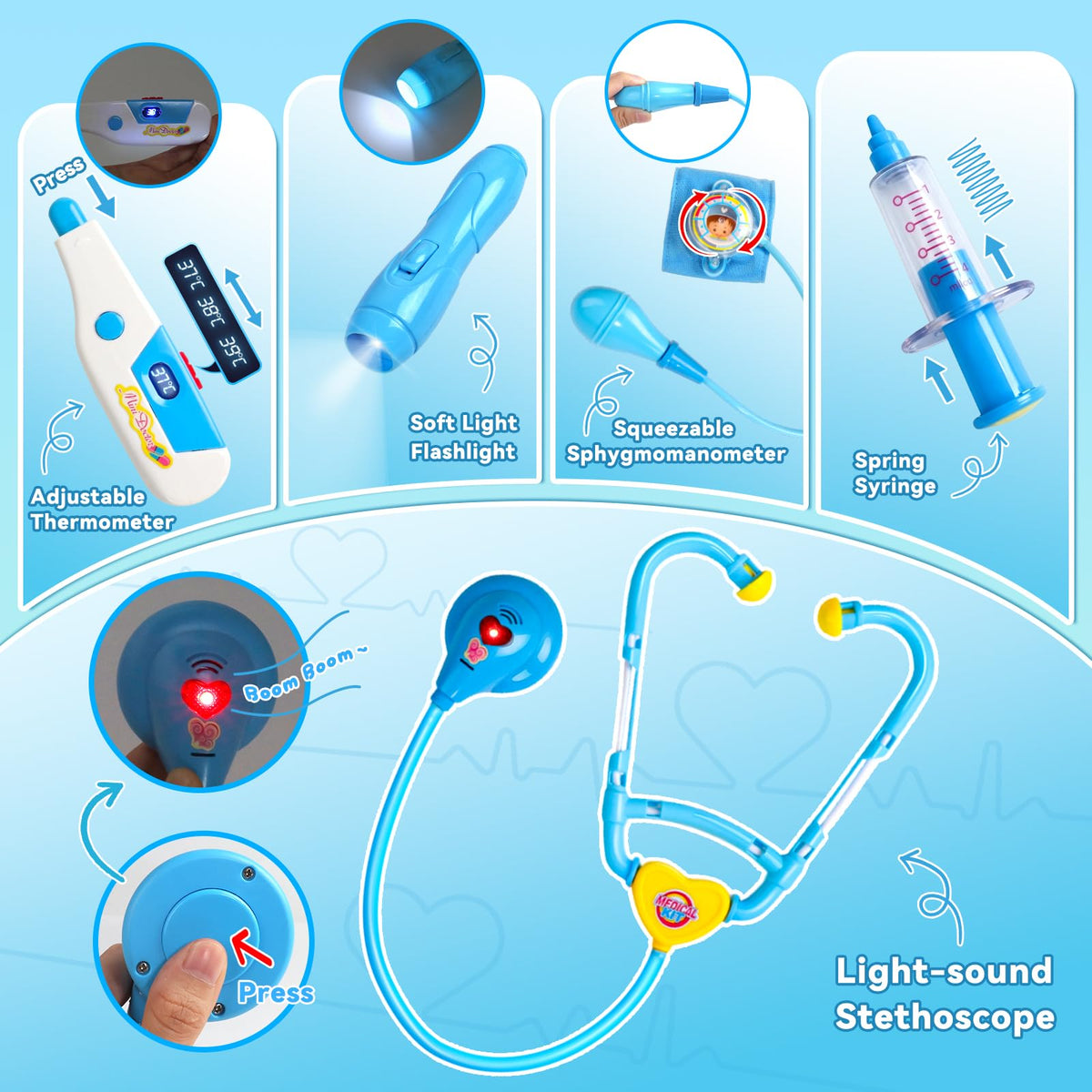 Kids Doctor & Vet Play Set with Plush Dog & Medical Bag
