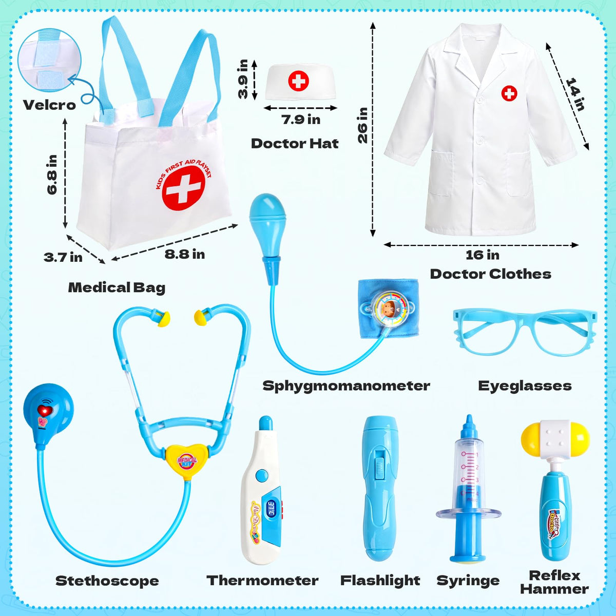 Kids Doctor & Vet Play Set with Plush Dog & Medical Bag
