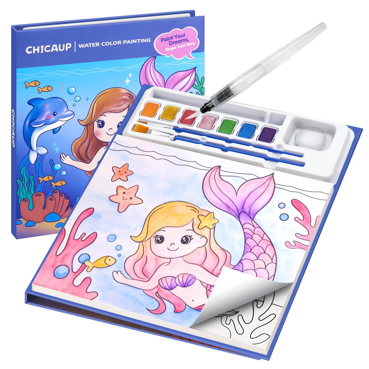 Mess-Free Paint-with-Water Mask Coloring Kit for Kids
