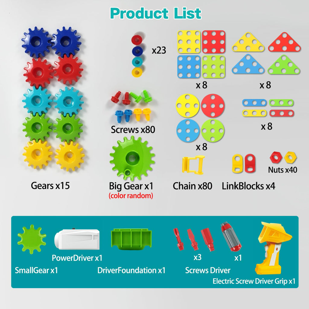 STEM Gears Building Set for Kids Ages 4–8