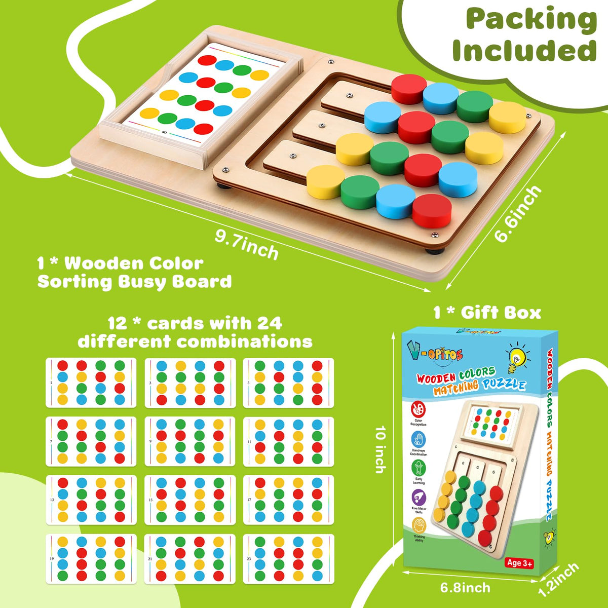 Color Matching Montessori Brain Teaser Puzzle for Ages 3–7