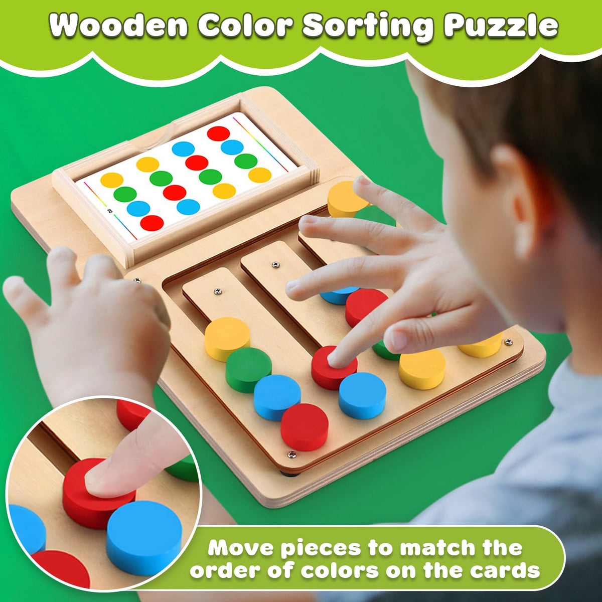 Color Matching Montessori Brain Teaser Puzzle for Ages 3–7