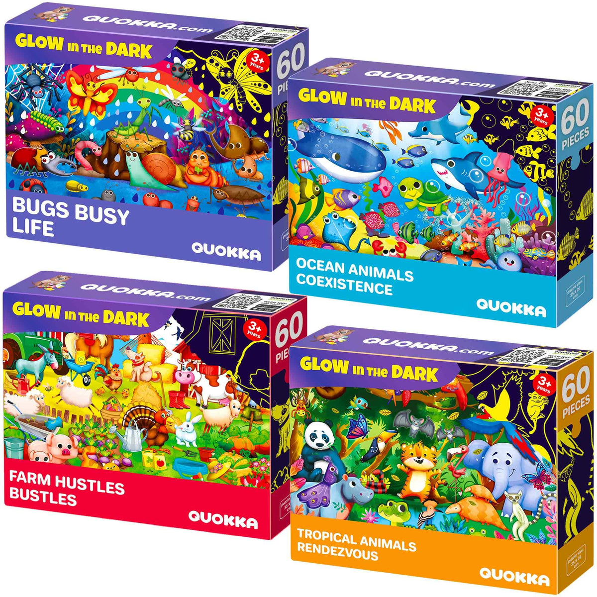 4-Pack 60-Piece Jigsaw Puzzles for Kids Ages 4–8